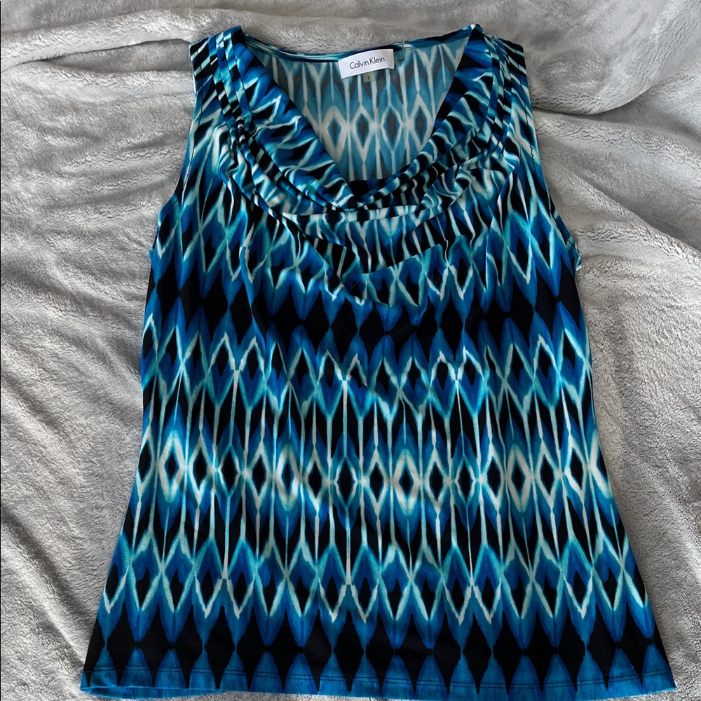 Calvin Klein Blue Geometric Tank Top